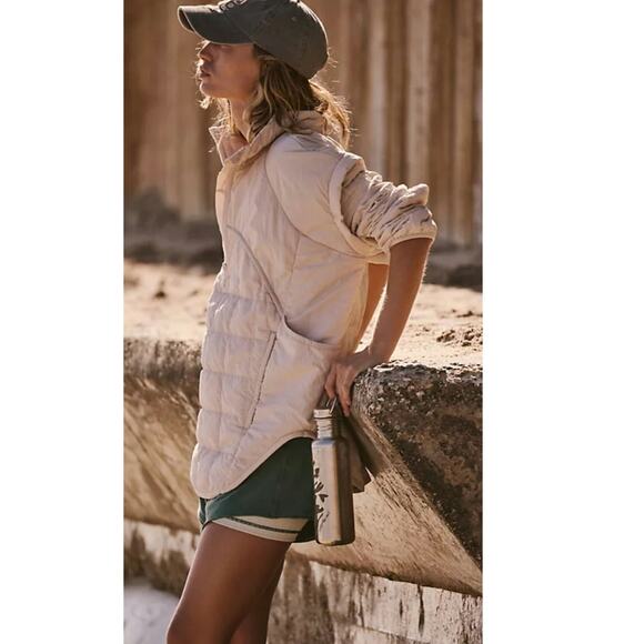 NWT Free People FP MOVEMENT Priscilla Pullover $198 LARGE Cashmere Cream 1/4 ZIP - Picture 2 of 4